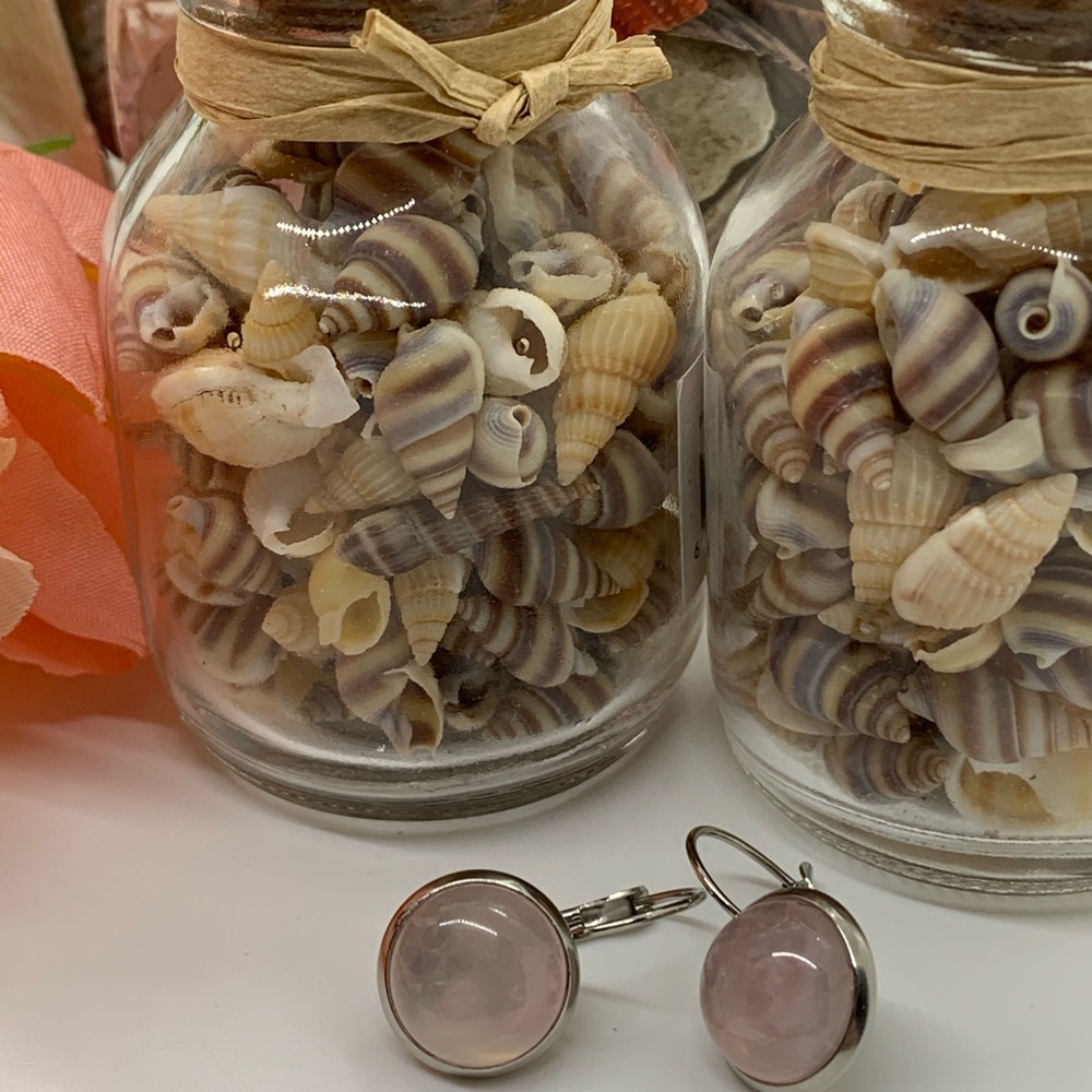 Rose Quartz Earrings, Handcrafted, NWT